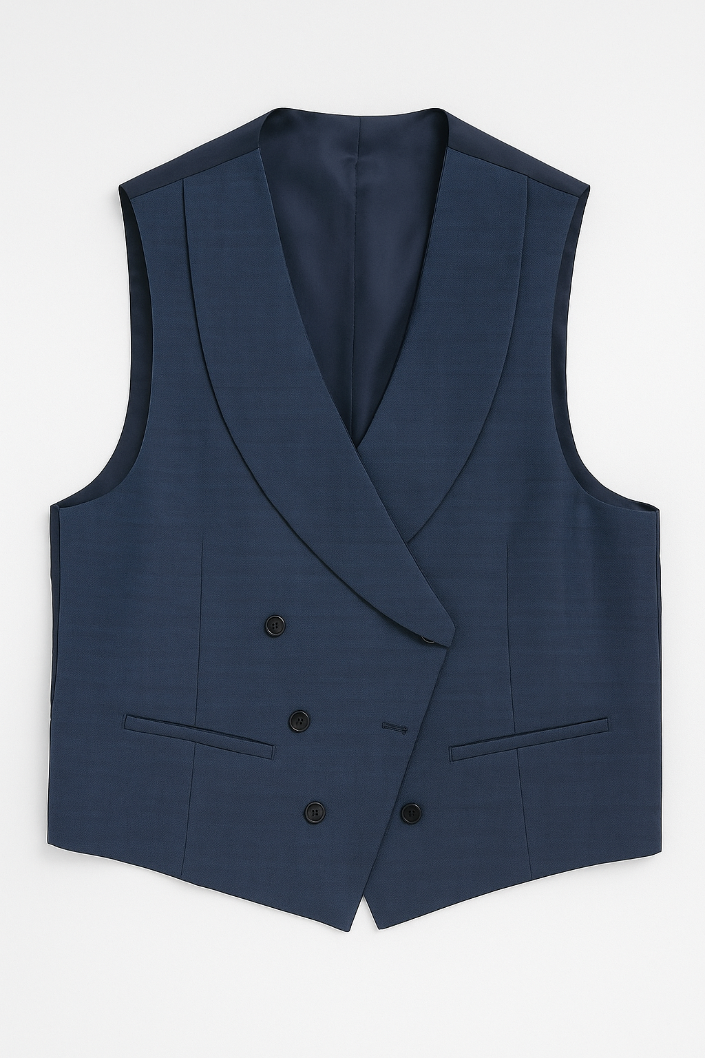 CHALECO CRUZADO AZUL MARINO CLASICO