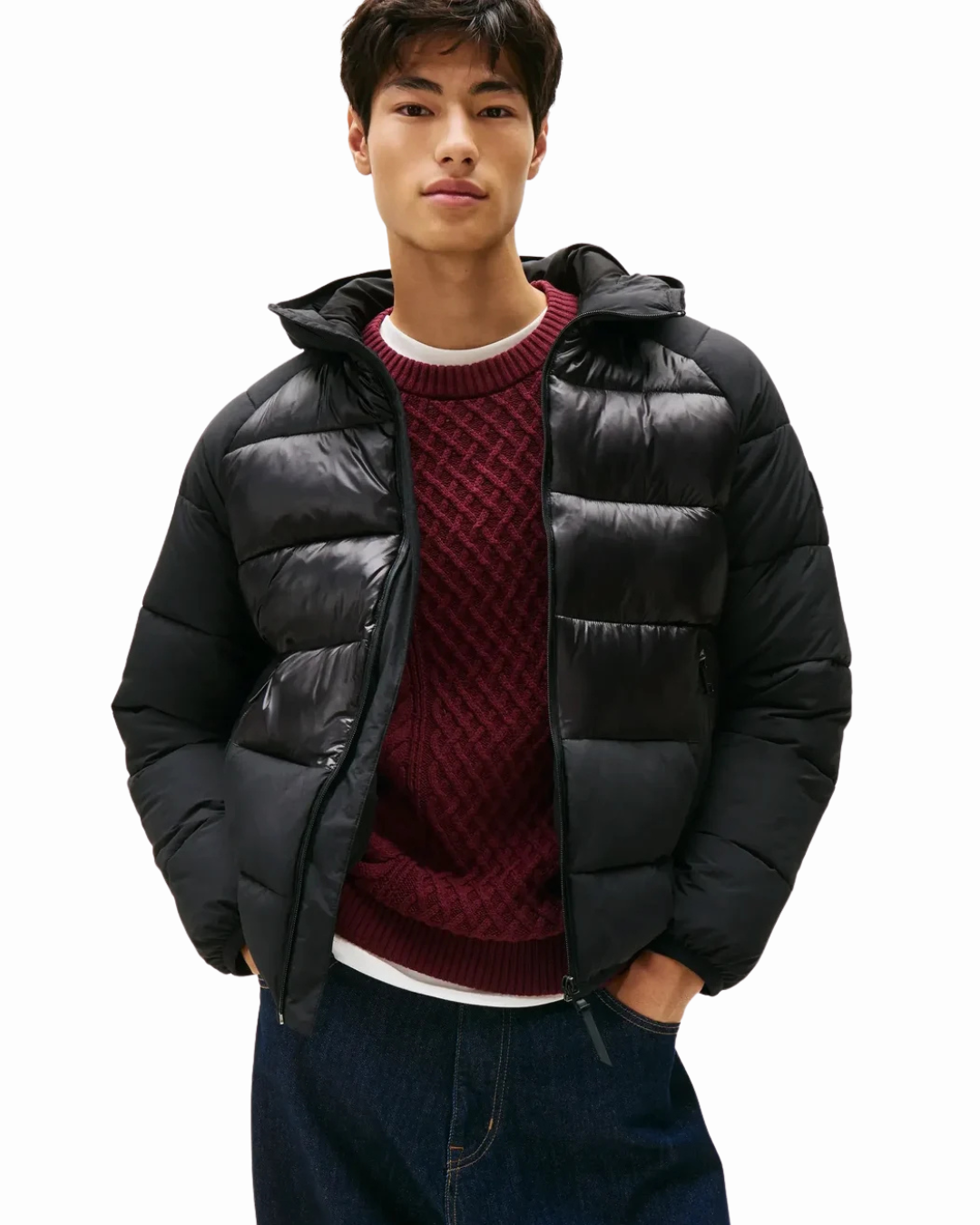 TJM HOODED GLOSS  MATT PUFFER EXT - ELLOS